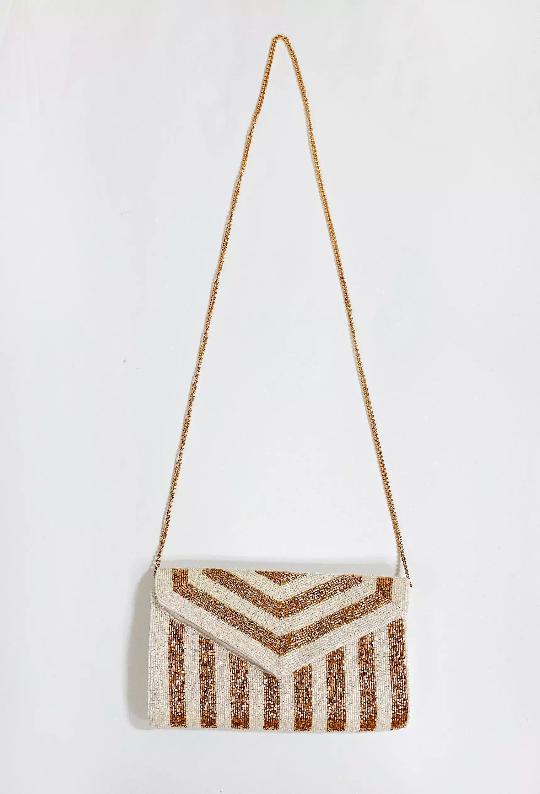 A Night Out Beaded Clutch in White