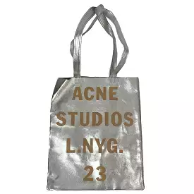 Acne Studios Rare Silver Vegan Leather L.NYG.23 Tote Bag