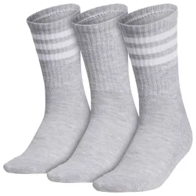 Adidas 3-Stripe 2 3-Pack Crew Socks Cool Light Heather/ White (Women's)