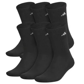 Adidas Athletic Cushioned 6-Pack  Crew Socks Black/ Aluminum 2 (Men's)