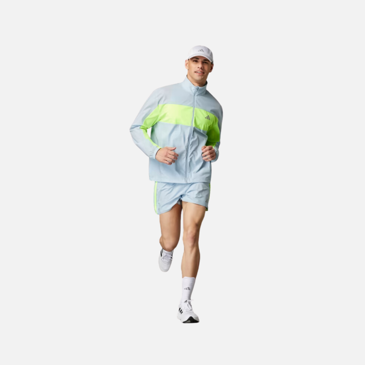 Adidas Break The Norm Men's Running Jacket -Wonder Blue/Lucid Lemon