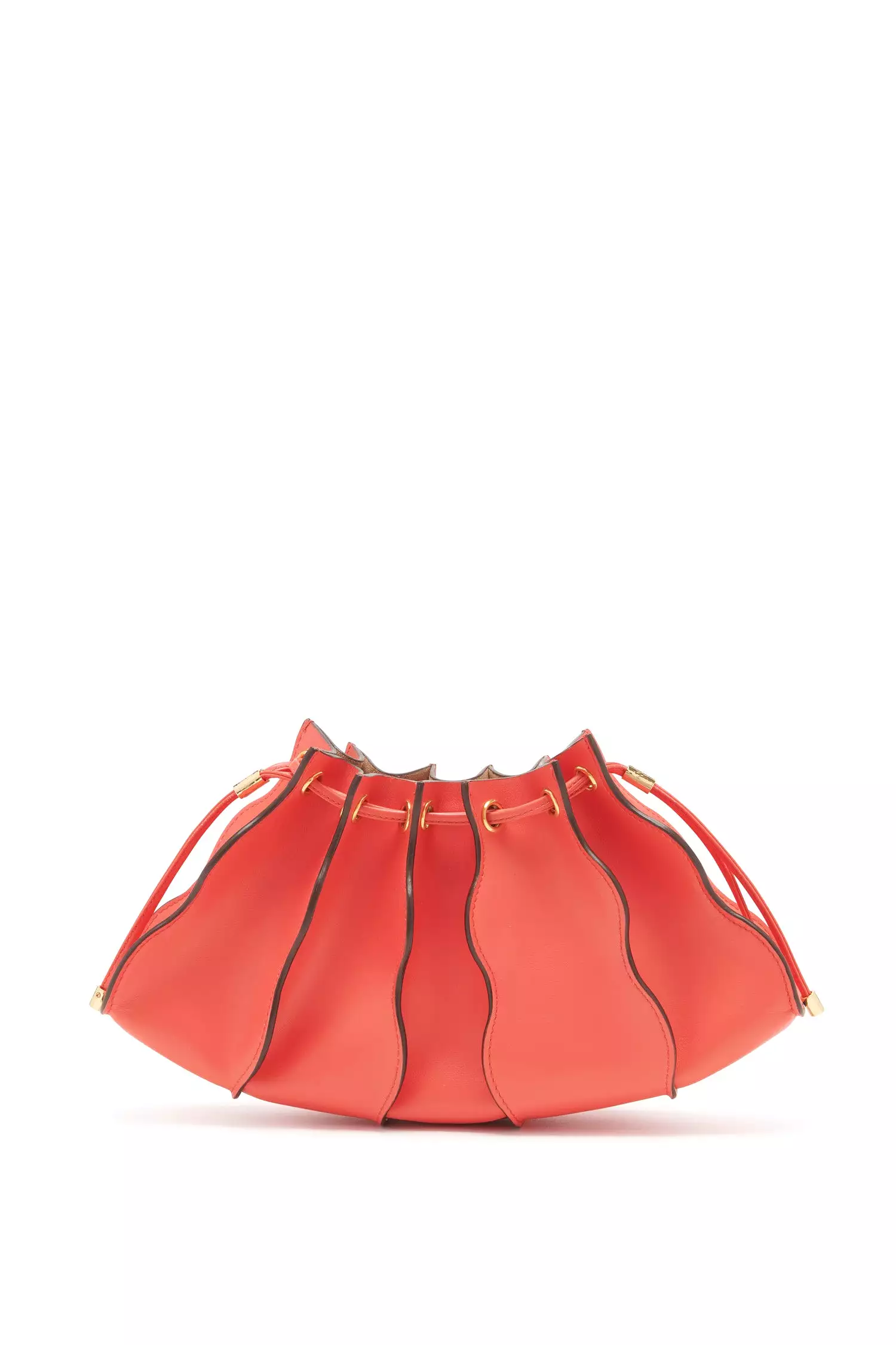 Adria Pleated Wave Clutch - Coral