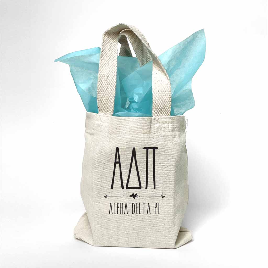 Alpha Delta Pi Boho Design on Mini Tote Gift Bag