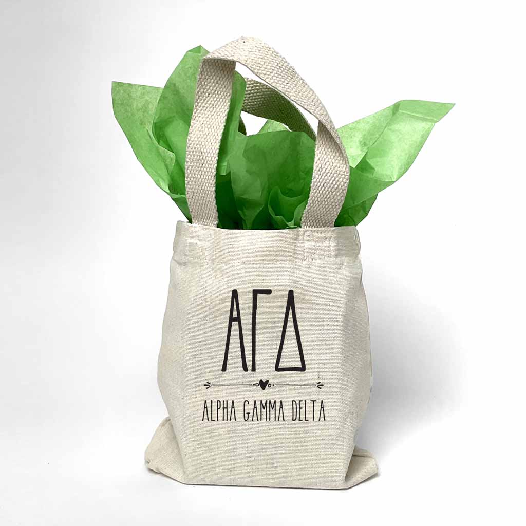 Alpha Gamma Delta Boho Design on Mini Tote Gift Bag