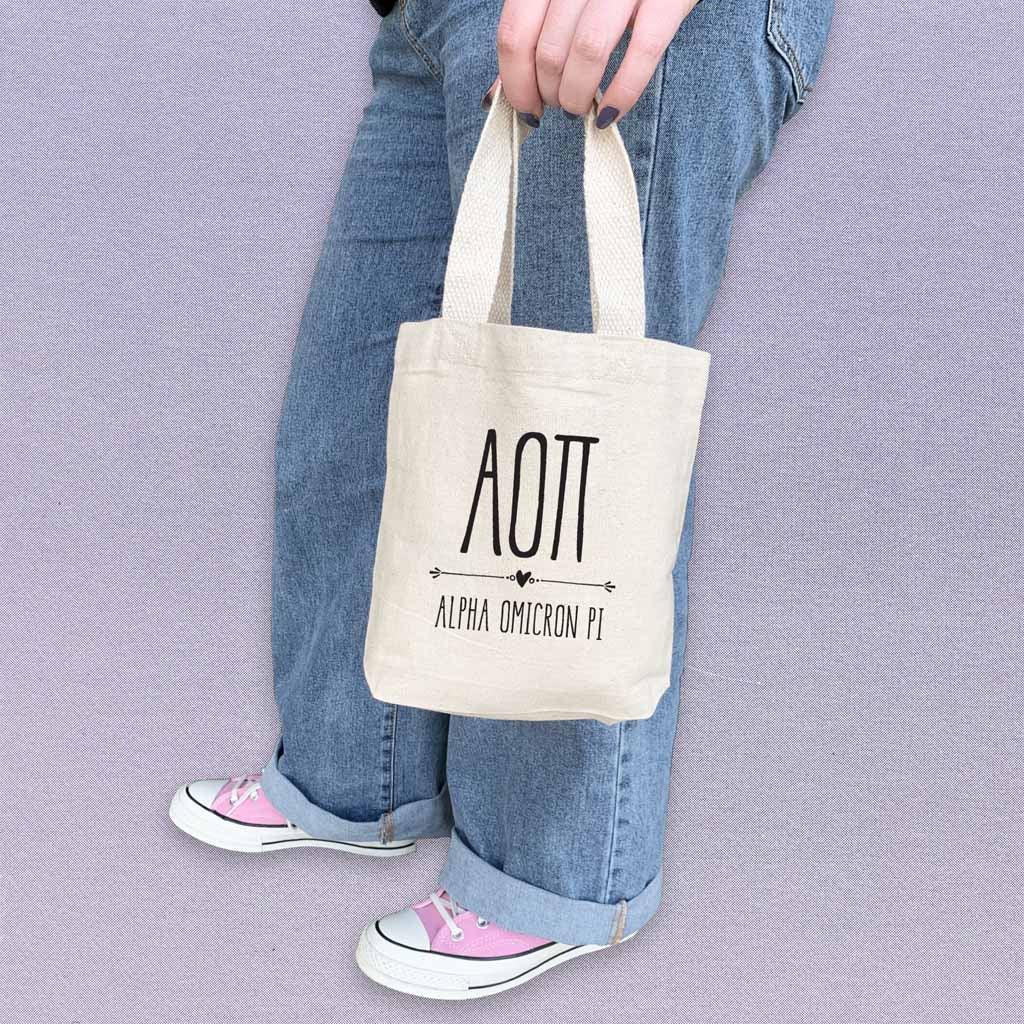 Alpha Omicron Pi Boho Design on Mini Tote Gift Bag