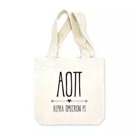 Alpha Omicron Pi Boho Design on Mini Tote Gift Bag