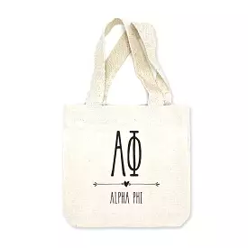 Alpha Phi Boho Design on Mini Tote Gift Bag