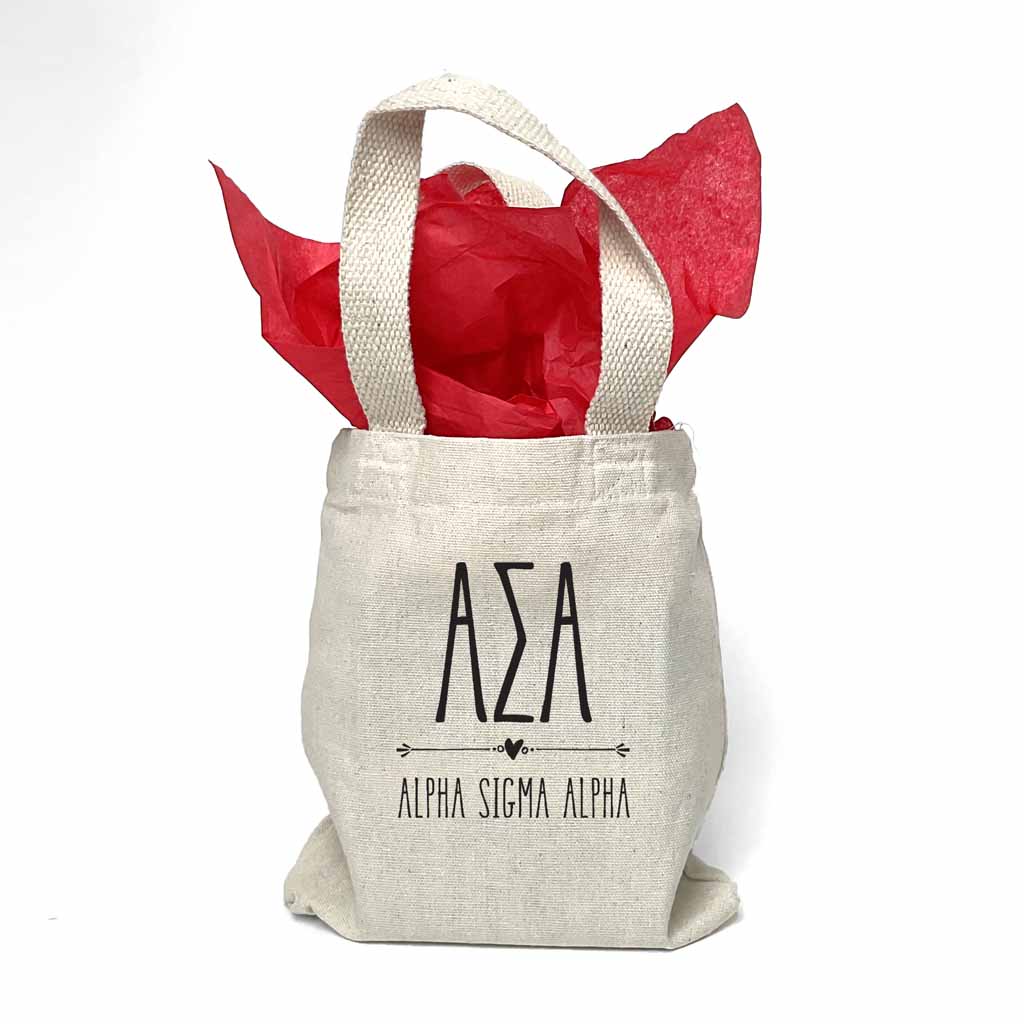 Alpha Sigma Alpha Boho Design on Mini Tote Gift Bag