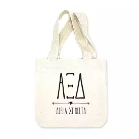 Alpha Xi Delta Boho Design on Mini Tote Gift Bag