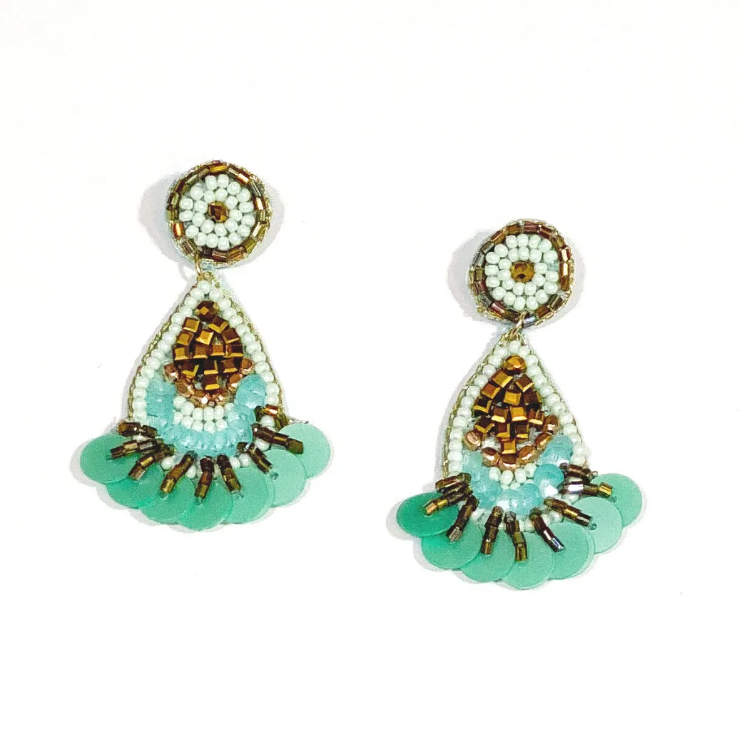 'Anya' Beaded Teardrop Earrings