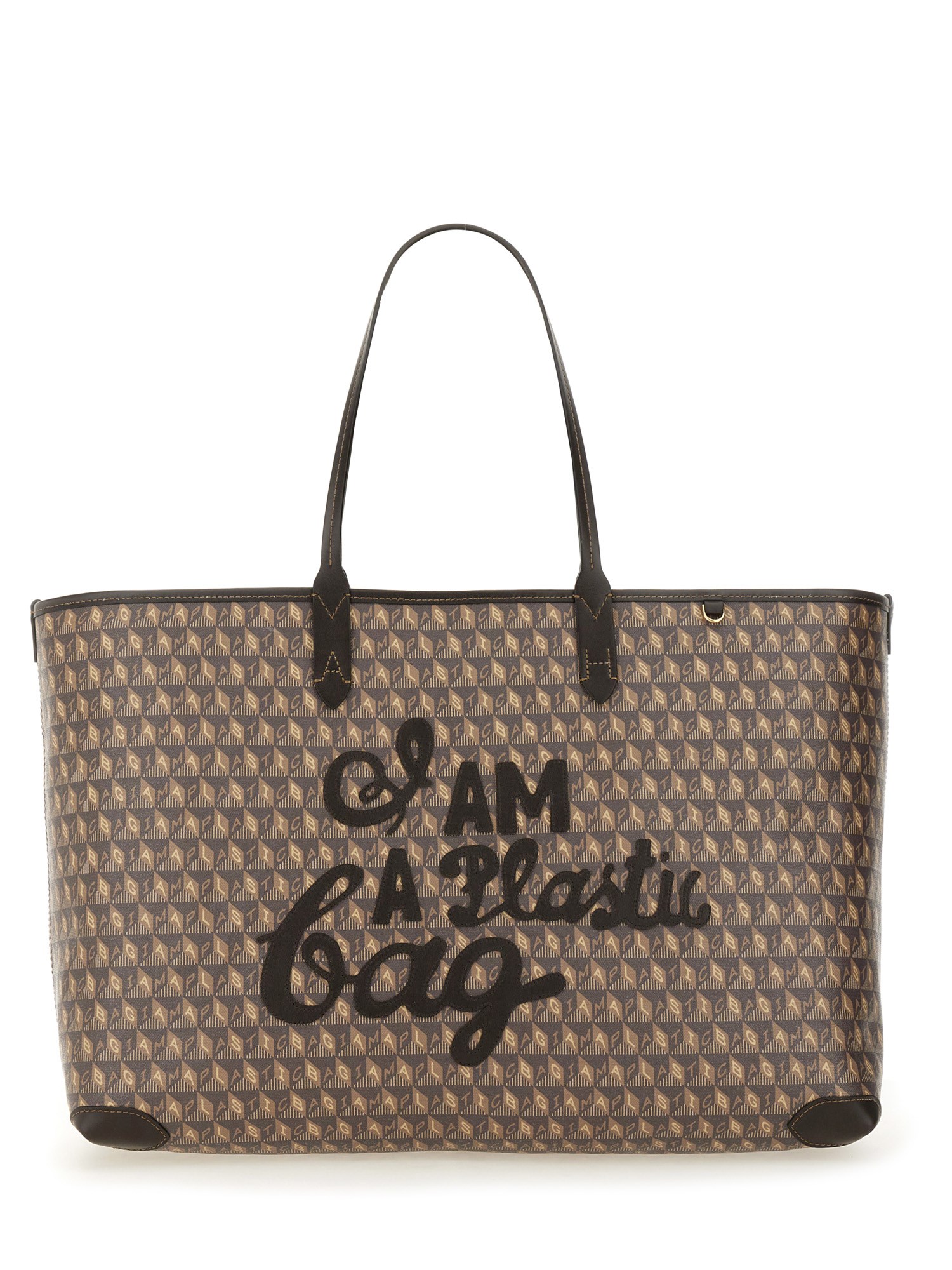 ANYA HINDMARCH    ZIPPERED I AM A PLASTIC BAG TOTE BAG