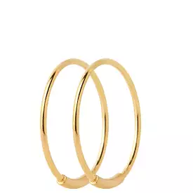 Basic Hoop 22, Gold (pair)