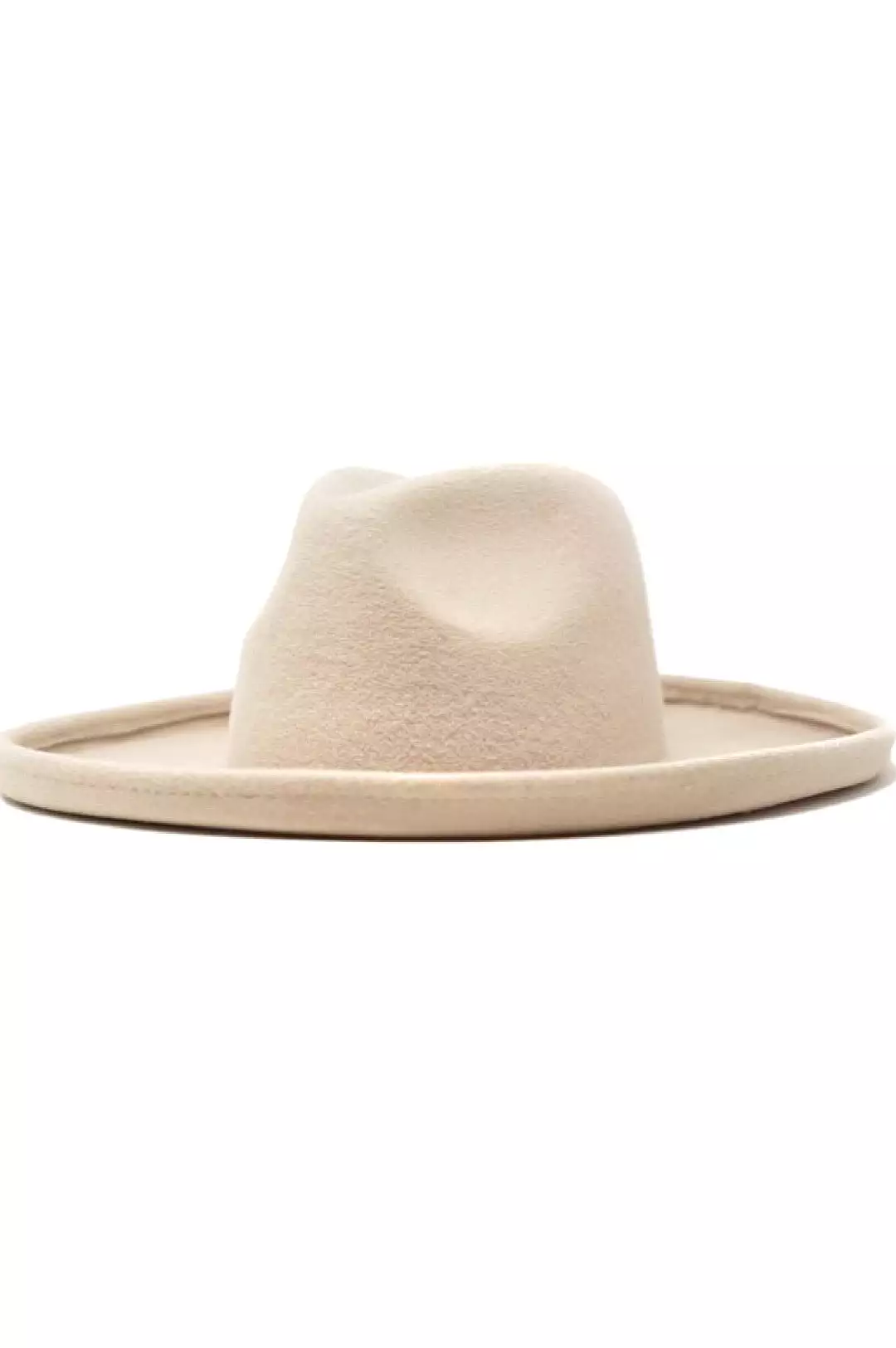 Beige Rolled Brim Rancher Style Hat