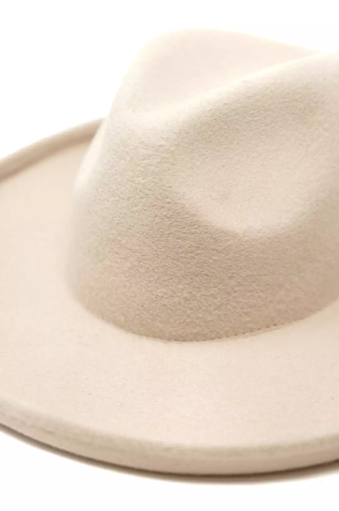 Beige Rolled Brim Rancher Style Hat