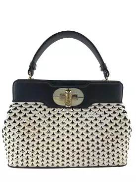 Bvlgari Isabella Rossellini Perforated Leather Tote Bag