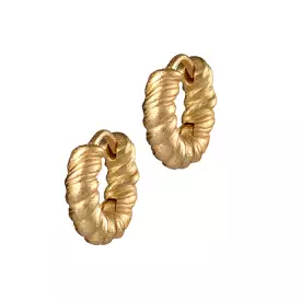 Cable Hoops, Gold (pair)