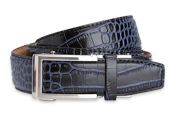 Cayman Black & Blue, 1 3/8 Strap, Dress Belt