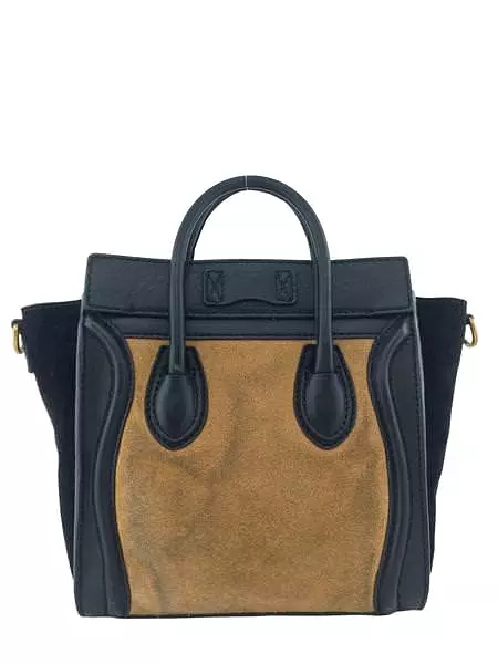 Celine Bicolor Suede Leather Nano Luggage Tote Bag