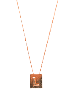 Celine Gold Toned Letter 'L' Necklace