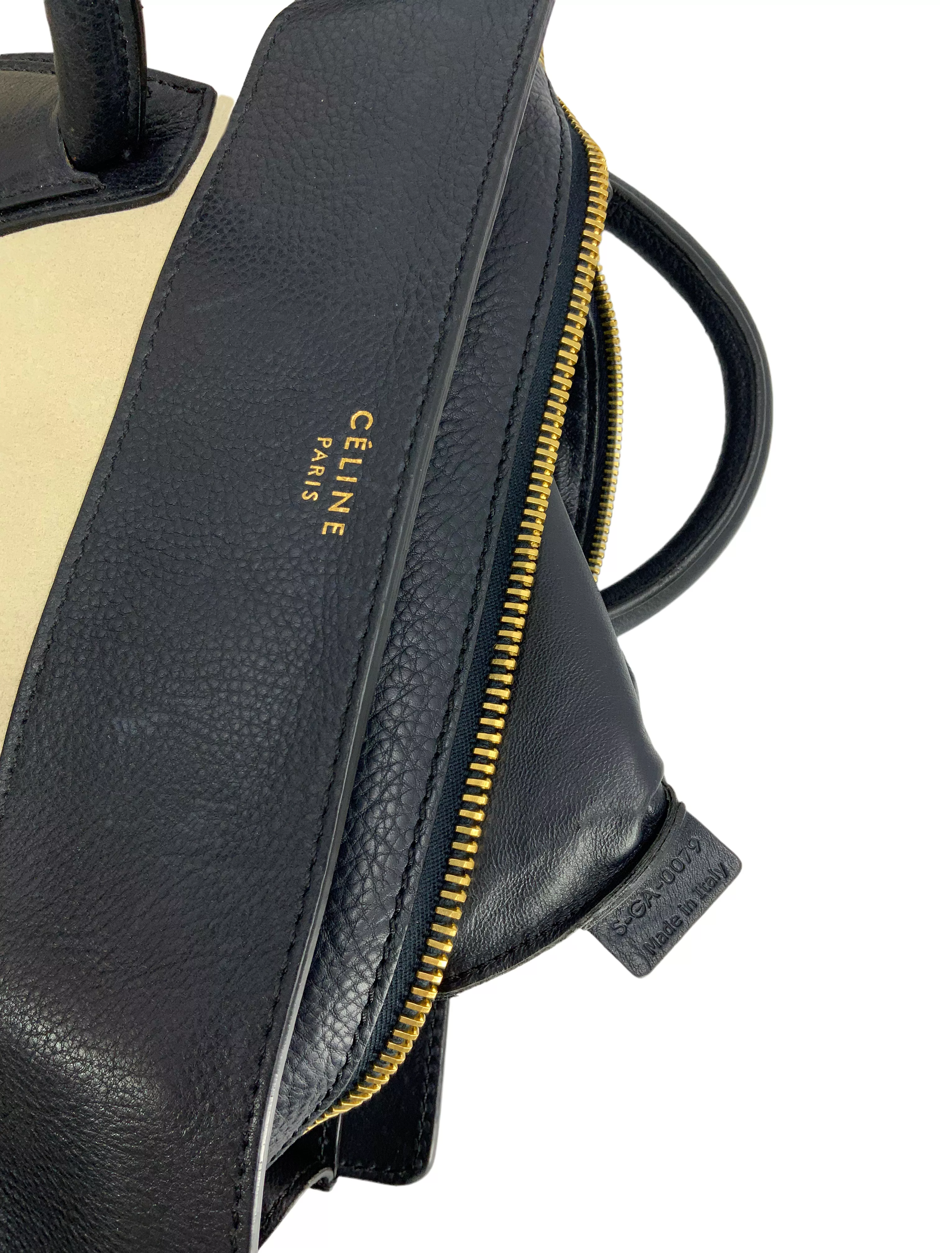 Celine Nubuck Calfskin Leather Medium Luggage Tote Bag