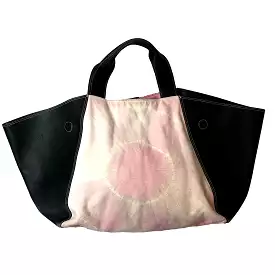 Celine Rare Phoebe Philo Pink Tie Dye and Black Leather Winged Tote Bag