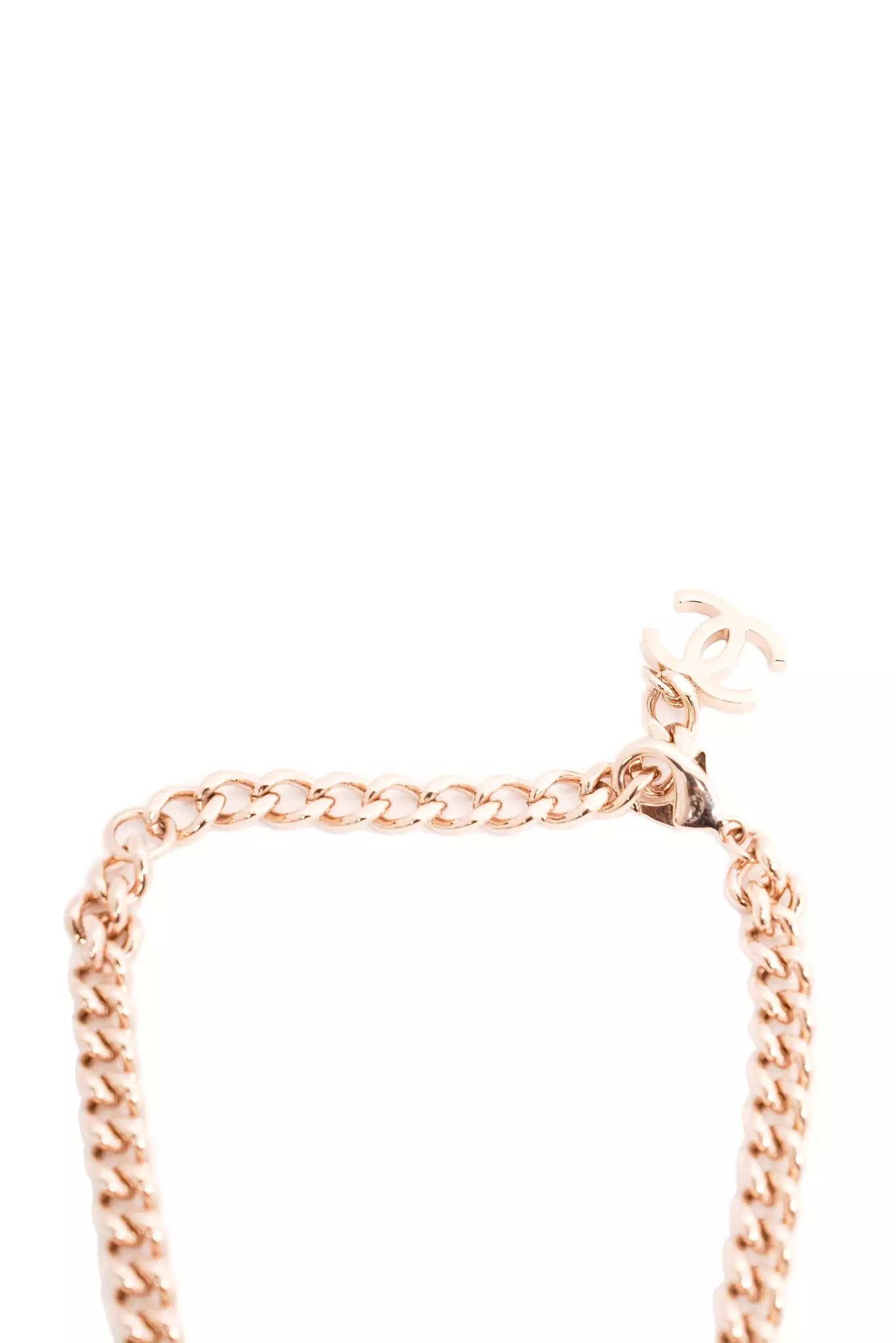 Chanel Gold Square Logo Necklace