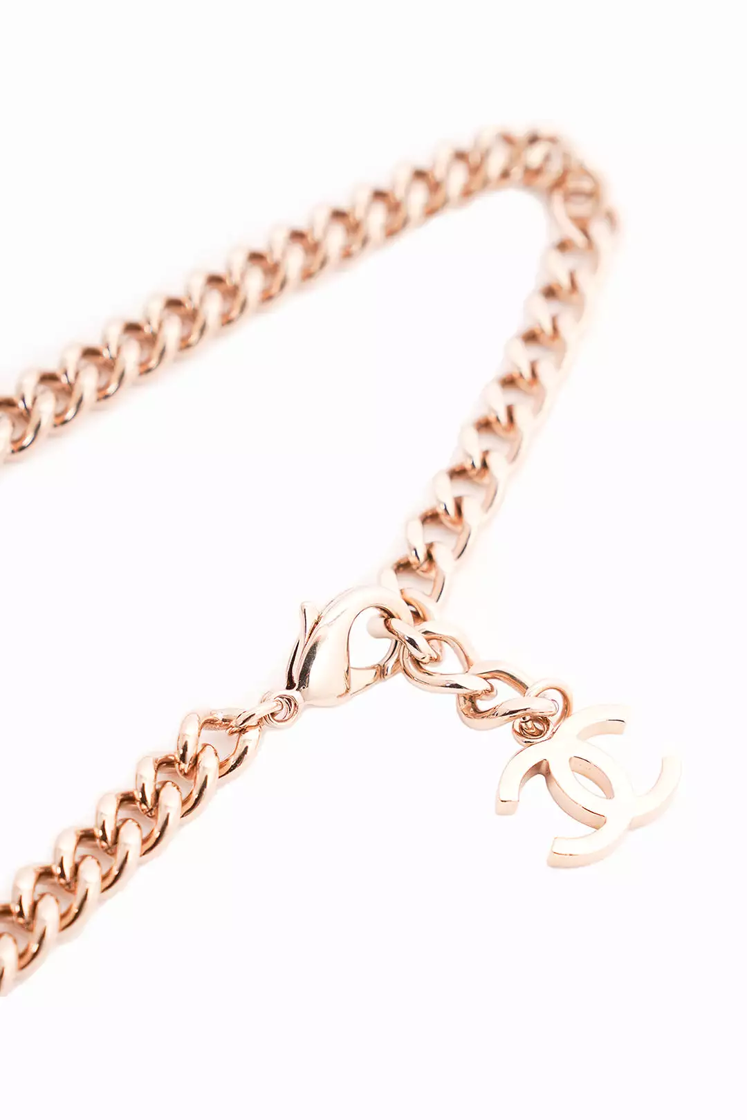 Chanel Gold Square Logo Necklace