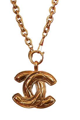 Chanel Vintage Gold Tone Classic CC Logo Chain Necklace