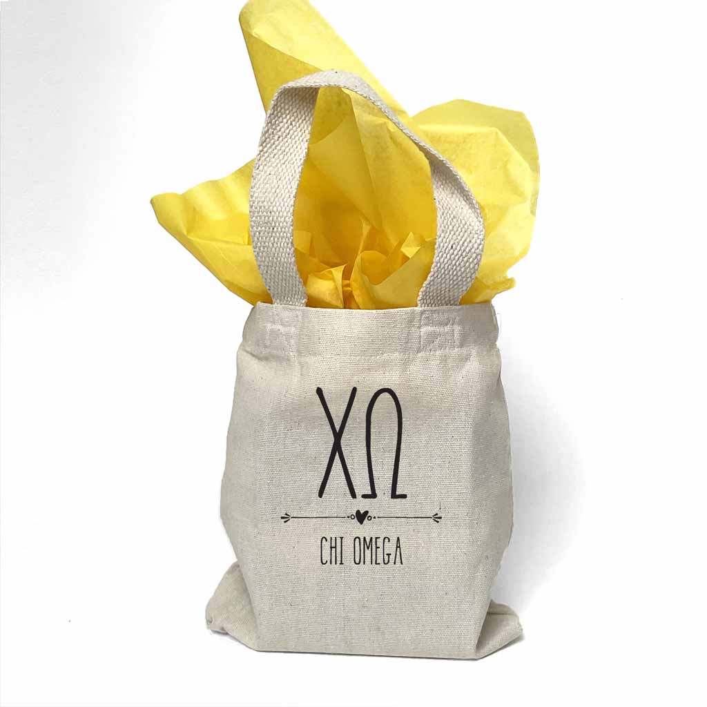 Chi Omega Boho Design on Mini Tote Gift Bag