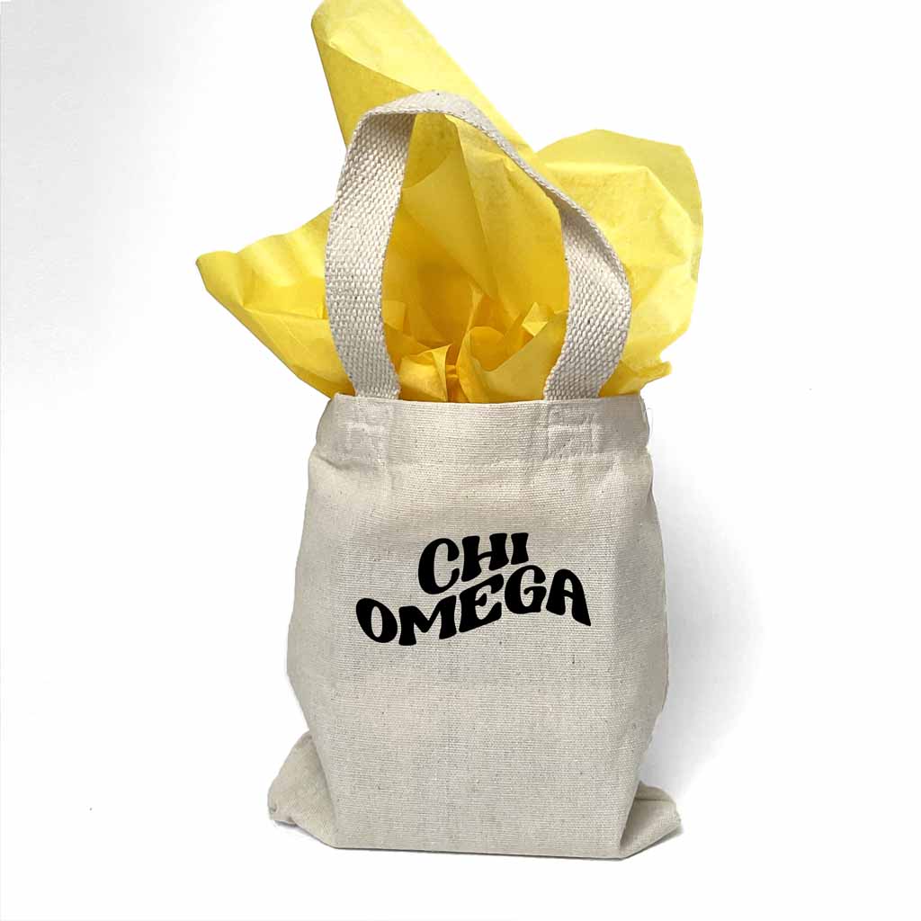 Chi Omega Mod Sorority Name Mini Tote Gift Bag