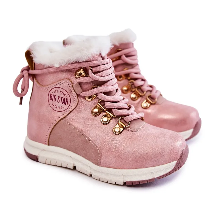 Children's insulated boots with a zipper Big Star KK374177 Pink