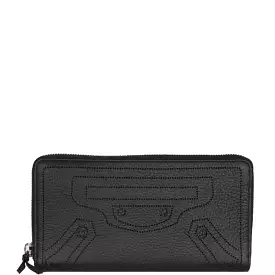 City Blackout Wallet Zip, Black/Silver