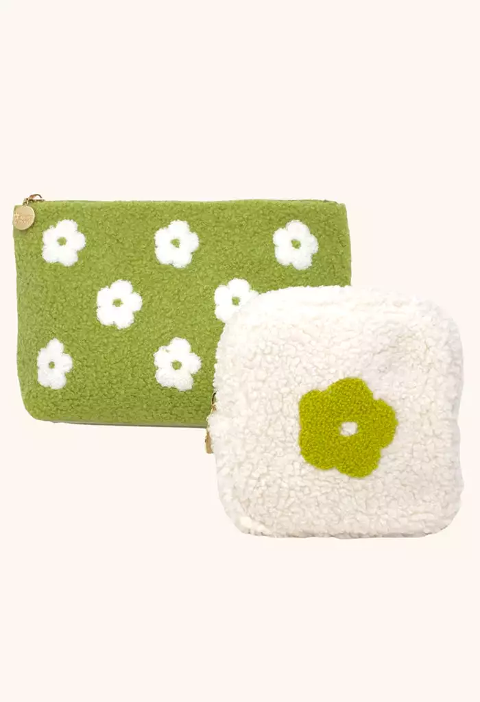 Cosmetic Teddy Bear Pouch-Lime