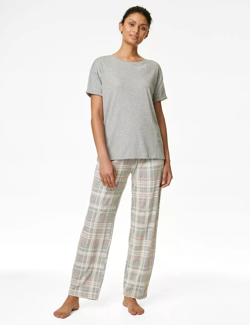 Cotton Rich Checked Pyjama Set