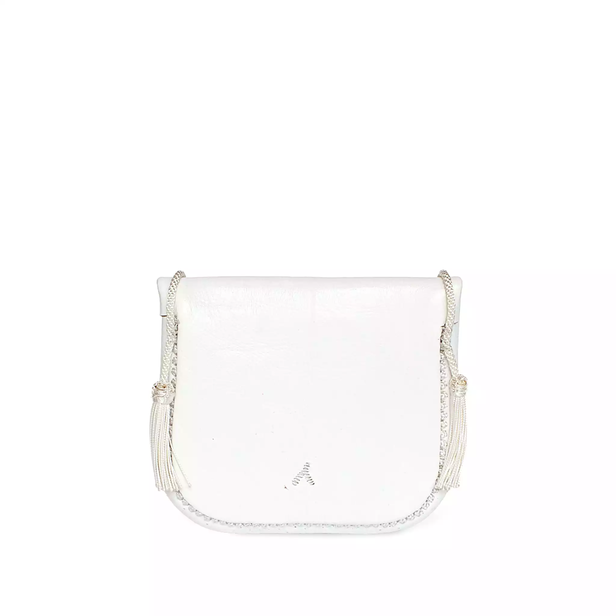 Embroidered Mini Crossbody Bag in White