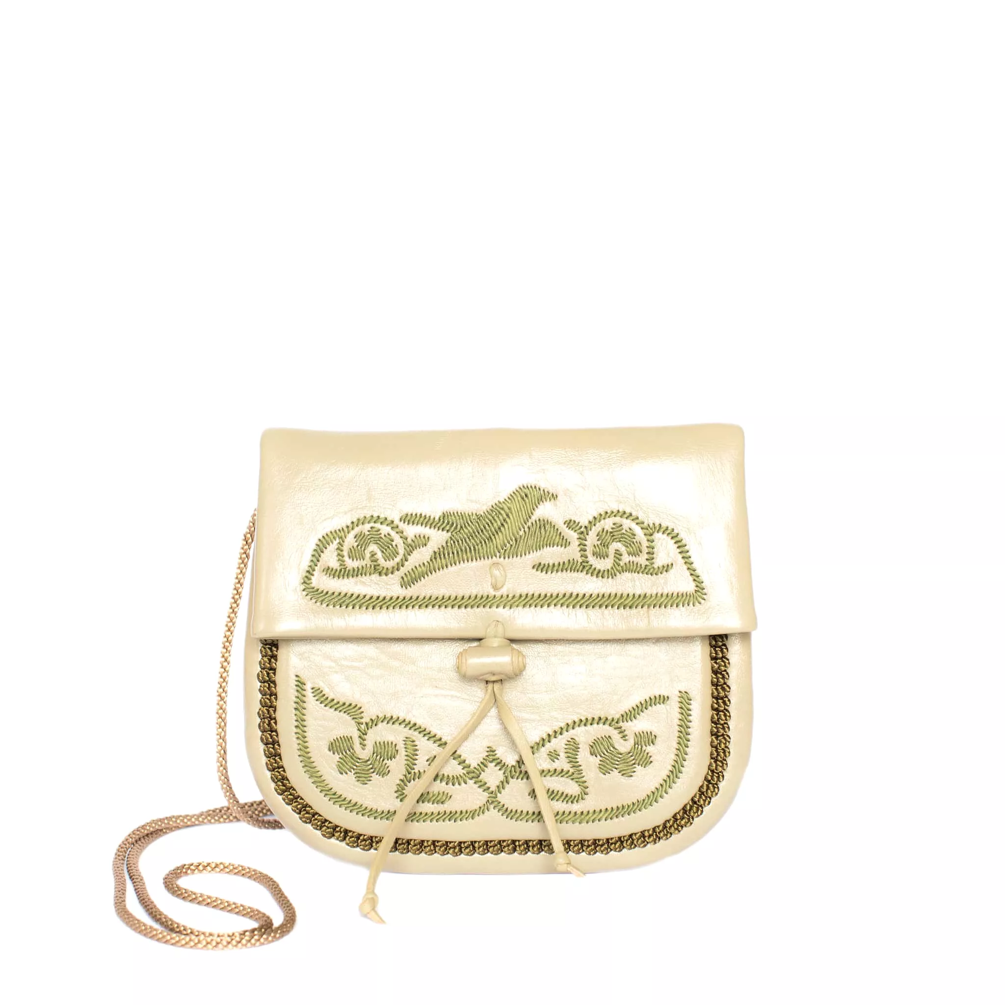 Embroidered Mini Crossbody Bag Khaki