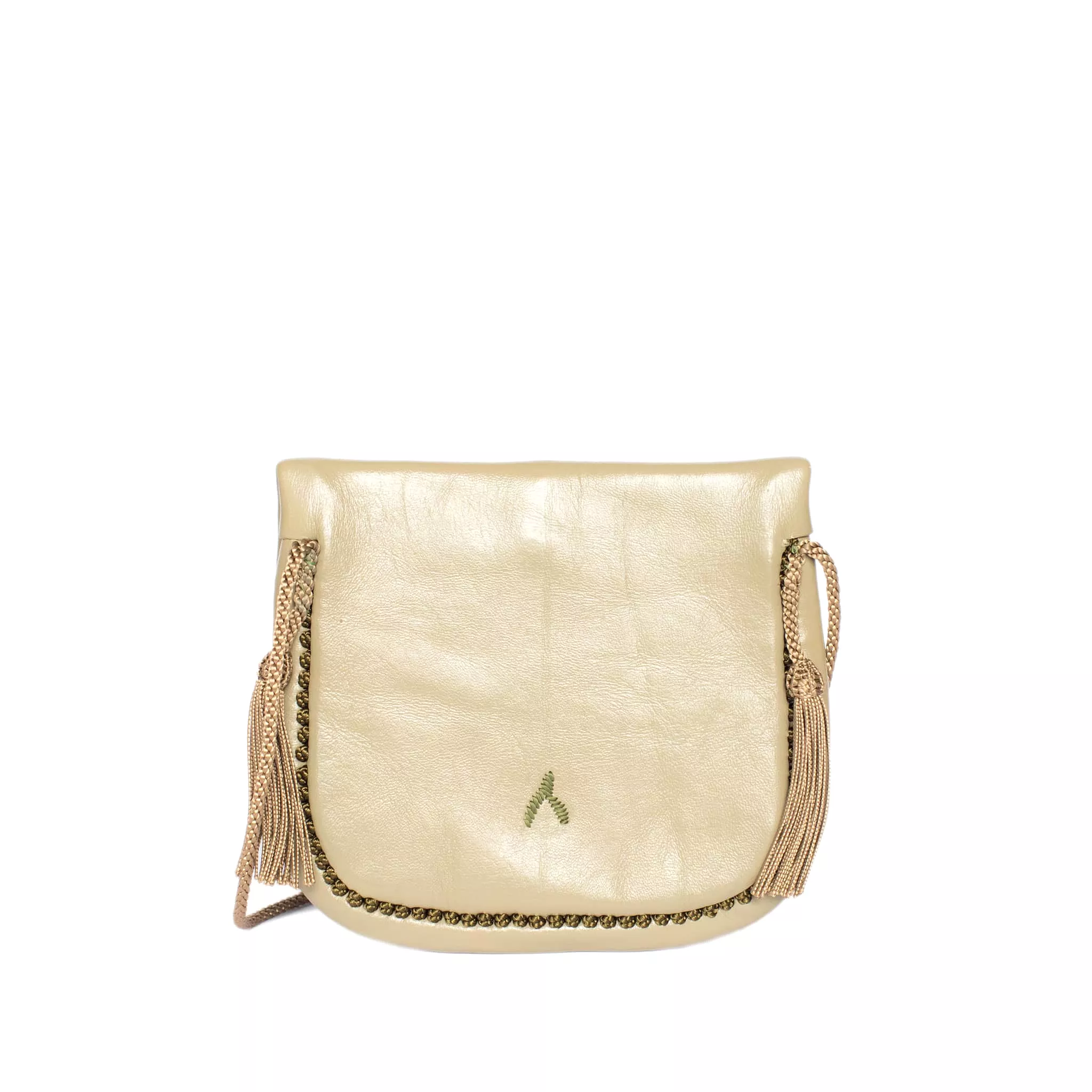 Embroidered Mini Crossbody Bag Khaki