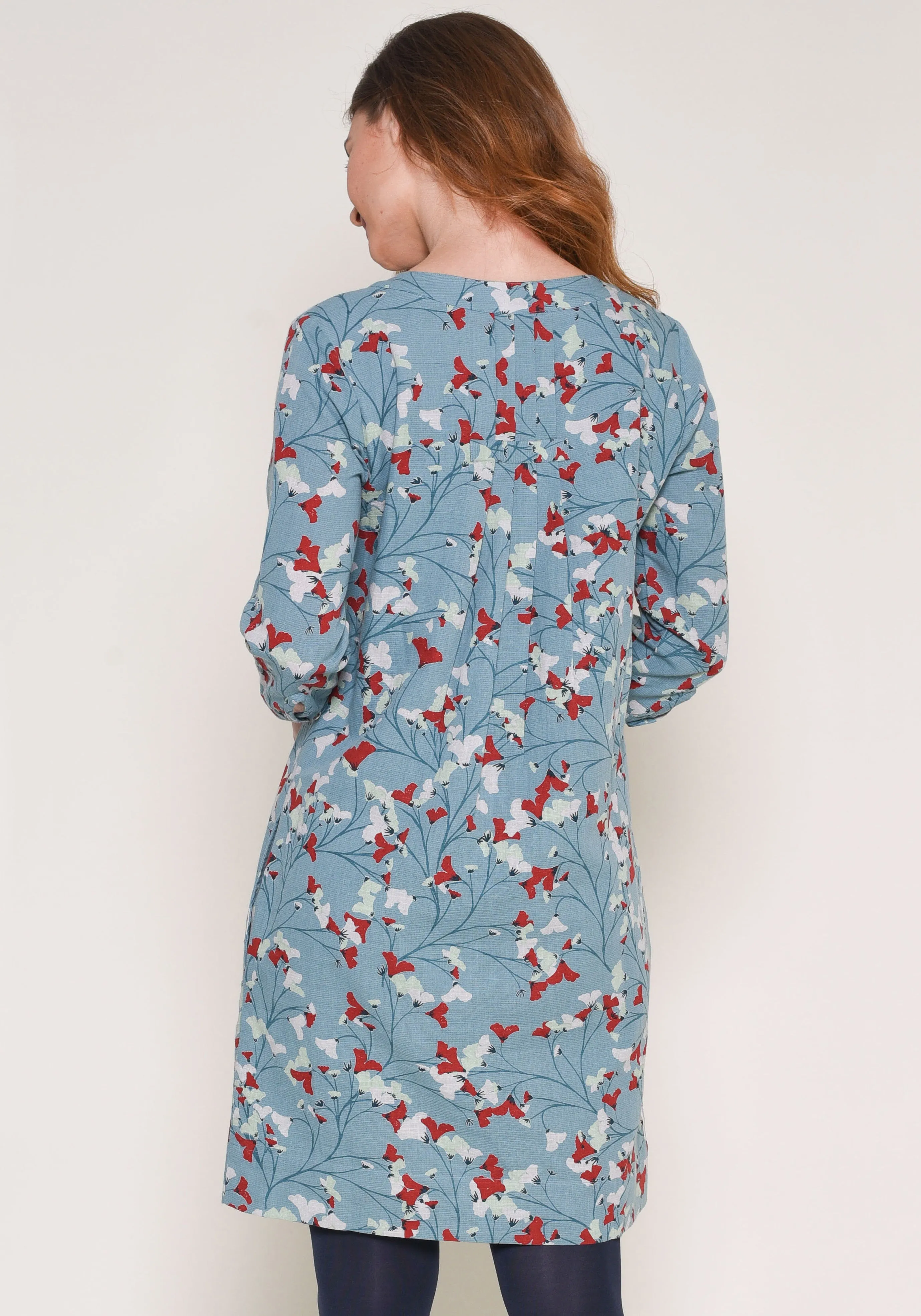 Fanned Flower Shift Dress