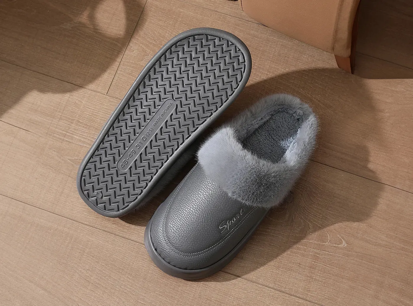 FitVille Men's Waterproof Winter Slippers