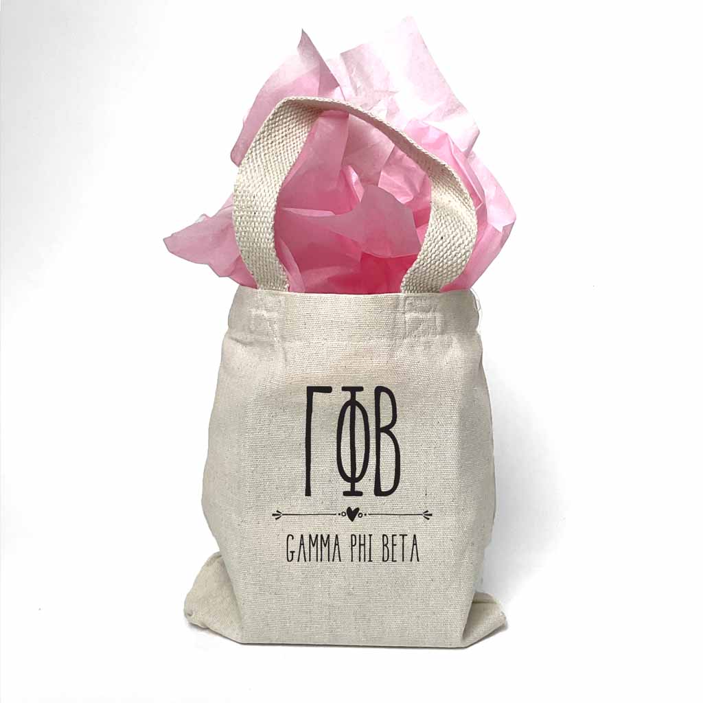 Gamma Phi Beta Boho Design on Mini Tote Gift Bag