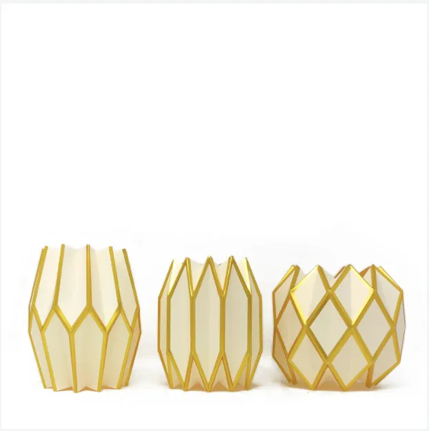 Gold Pearl with Gold Foil Vase Wraps - Set of 3