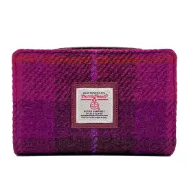 Harris Tweed Zip Purse - Purple Check