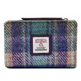 Harris Tweed Zip Purse - Purple/Green