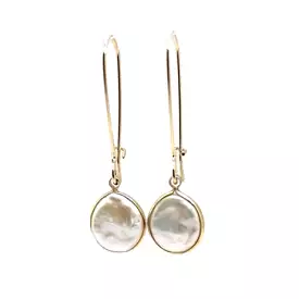 Ivory Stone Brass Drop Earrings