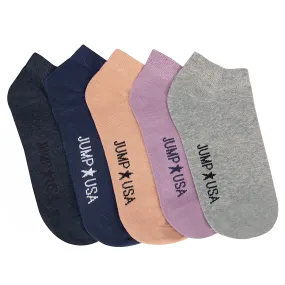 JUMP USA Men's Pack of 5 Ankle Length socks | Men's Casual Socks for Everyday Wear - Sweat Proof, Quick Dry, Padded for Extra Co