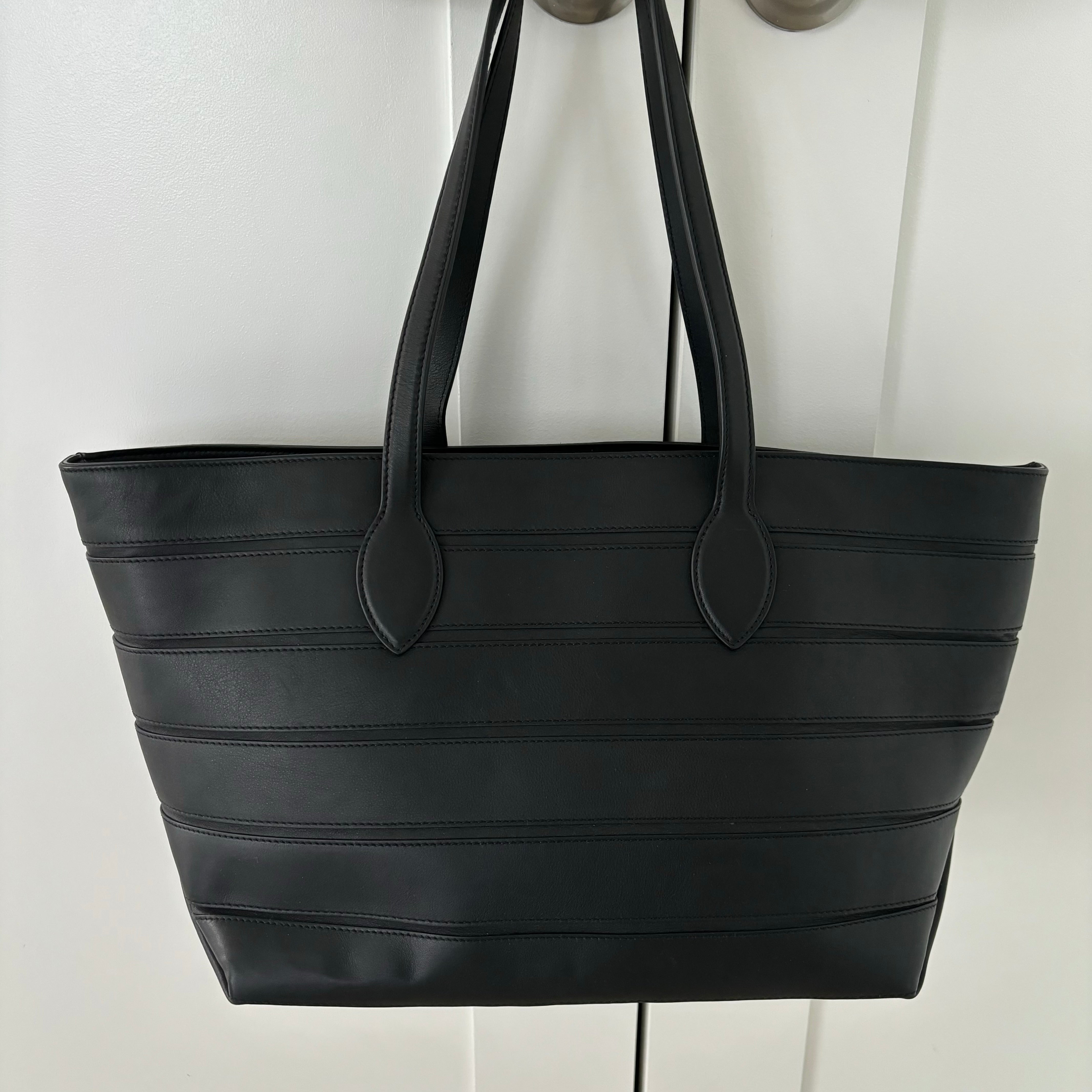 KHAITE Florence Stripe Leather Tote