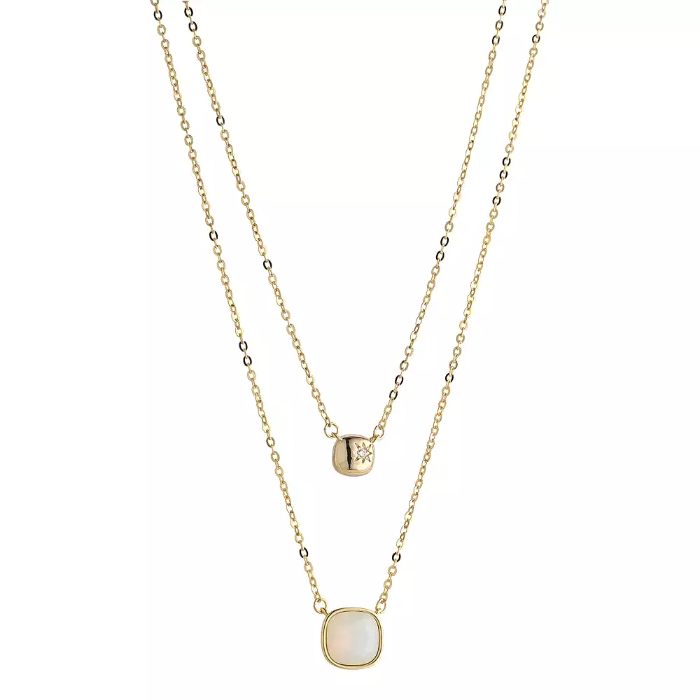 KNIGHT & DAY - Sasha White Opal Layered Necklace