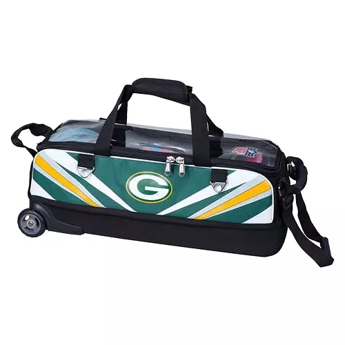 KR Strikeforce NFL Slim Triple Roller Bowling Bag Green Bay Packers