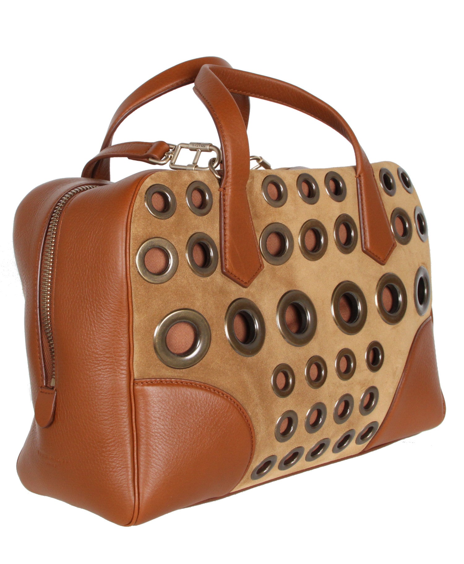 Le Coussin Boston Eyelet Bag, Caramel