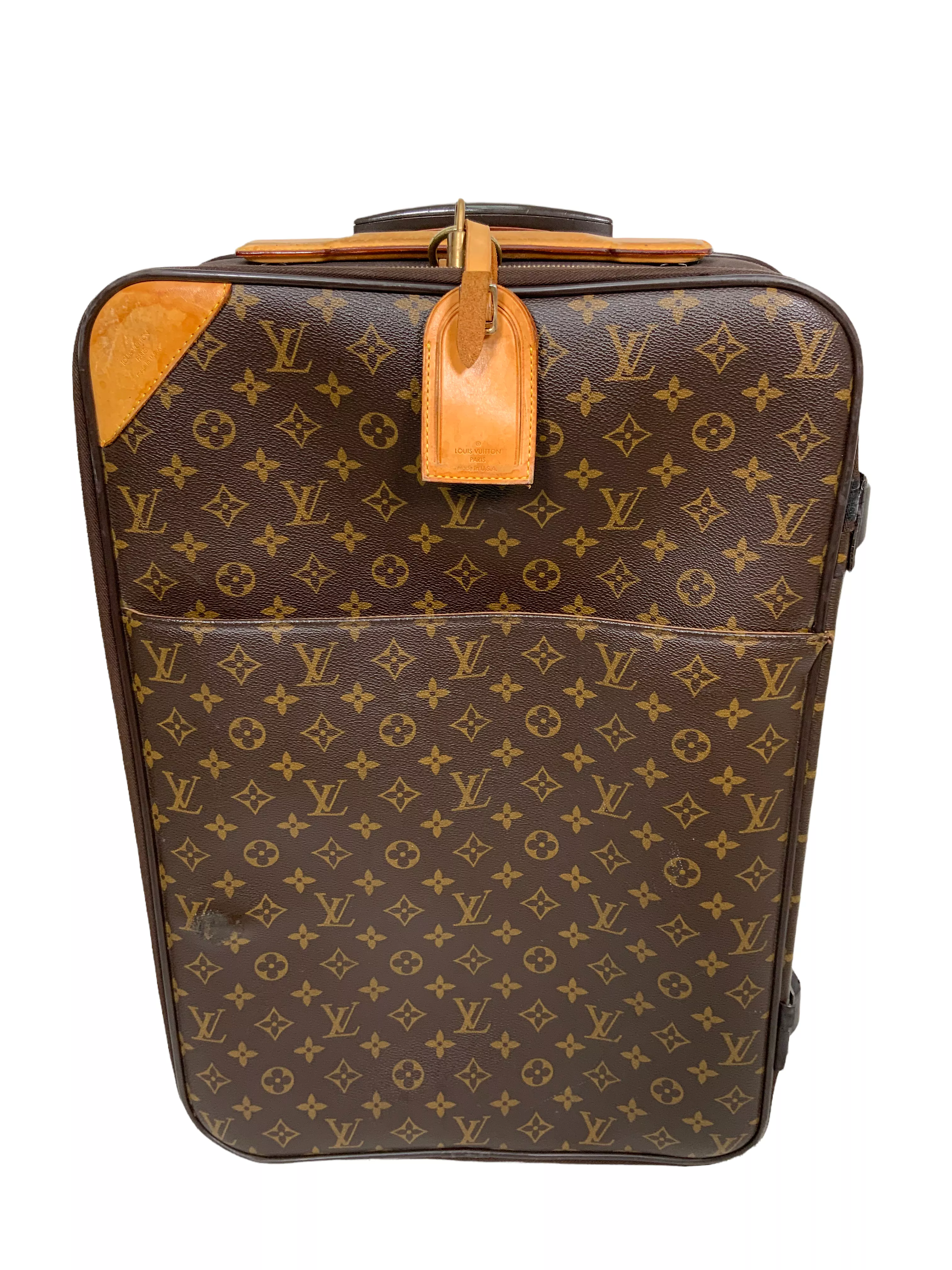 Louis Vuitton Pegase 50 Monogram Canvas Rolling Suitcase Travel Bag